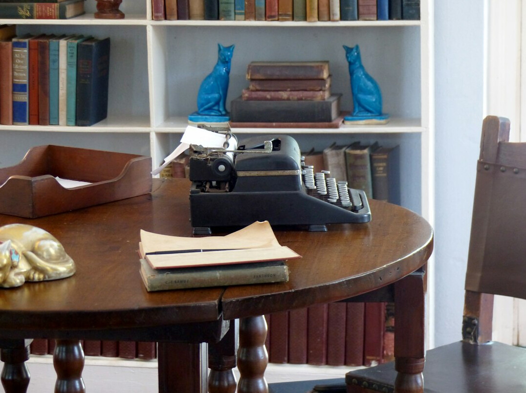 antique typewriter on desk