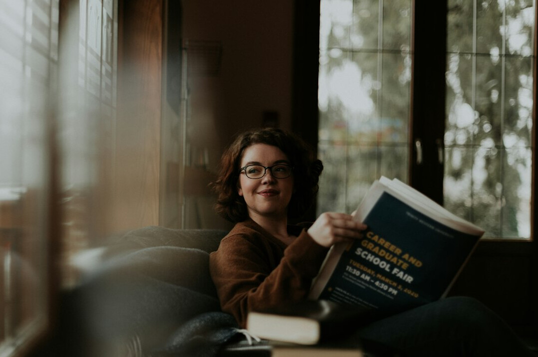happy reader finishing book